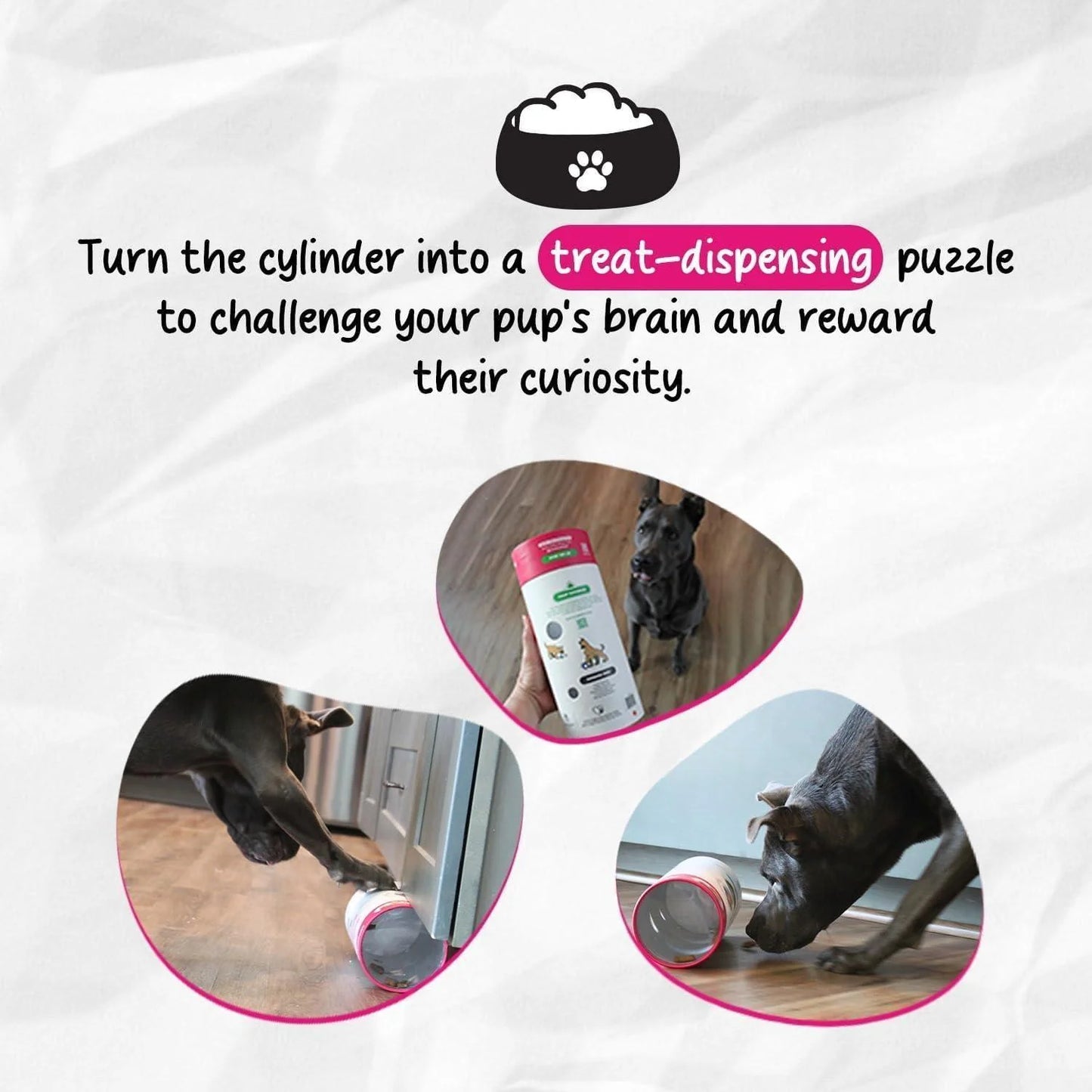 Chelsy'S Toys 3 in 1 Enrichment Tube for Dogs Tug Toy Treat Dispenser & Snuffle Ball Durable Rope Dog Toy Interactive Dog Treat Puzzle for Large Dogs & Puppies (Orange)