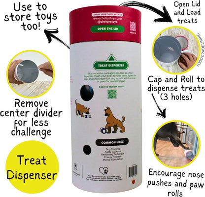 Chelsy'S Toys 3 in 1 Enrichment Tube for Dogs Tug Toy Treat Dispenser & Snuffle Ball Durable Rope Dog Toy Interactive Dog Treat Puzzle for Large Dogs & Puppies (Lavander)