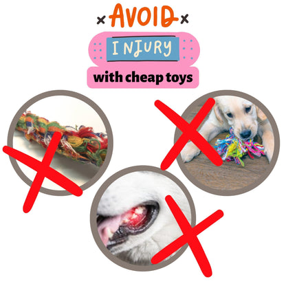 Chelsy'S Toys 3 in 1 Enrichment Tube for Dogs Tug Toy Treat Dispenser & Snuffle Ball Durable Rope Dog Toy Interactive Dog Treat Puzzle for Large Dogs & Puppies (Blue)